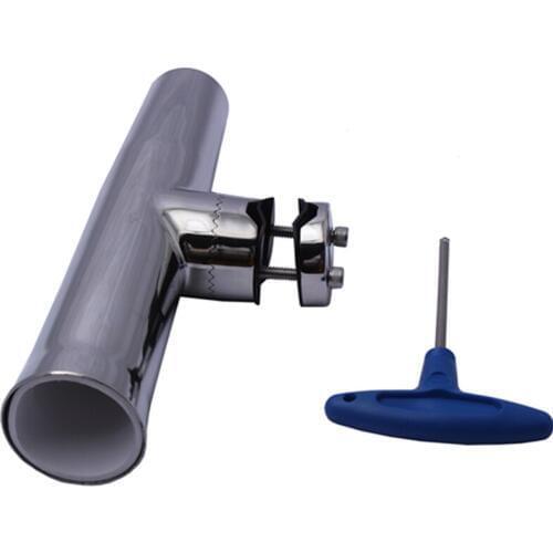 Updated Clamp on adjustable from top Stainless steel fishing rod holder for marine boat yaht with Wrench