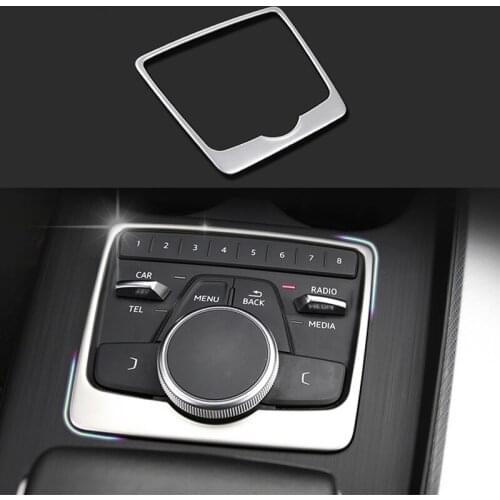 Car accessories Stainless Steel Center Multi-media Buttons Frame Cover Trim For Audi A4 B9 17-18 & A5 2018