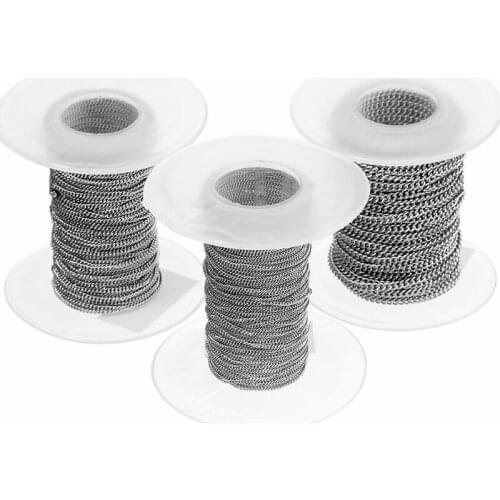 LOULEUR 10 yards/roll Silver Color Chains Necklace High Quality Stainless Steel Link Chains for Diy Necklace Jewely Making