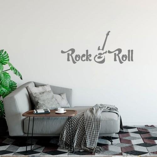 Electric Guitar Wall Decal Rock and Roll Musical Instrument Vinyl Window Stickers Music Room Teens Boy Dorm Interior DW4733
