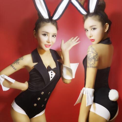 Bunny uniform party bar ds costumes jazz dance performance clothing hot uniforms Sexy Bunny suit rabbits cosplay underwear