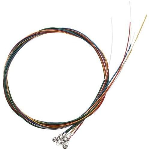 Guitar 6pcs Colorful Stainless Steel Strings Set for Acoustic Guitar Parts