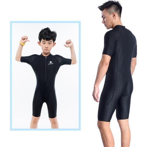 HXBY swimsuit competition swimsuits knee length boys swimwear men arena swimming competitive plus size racing suit shark NEW