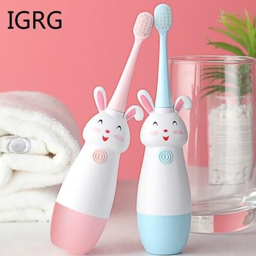 IGRG New type of childrens toothbrush household intelligent sonic electric toothbrush portable non slip toothbrush