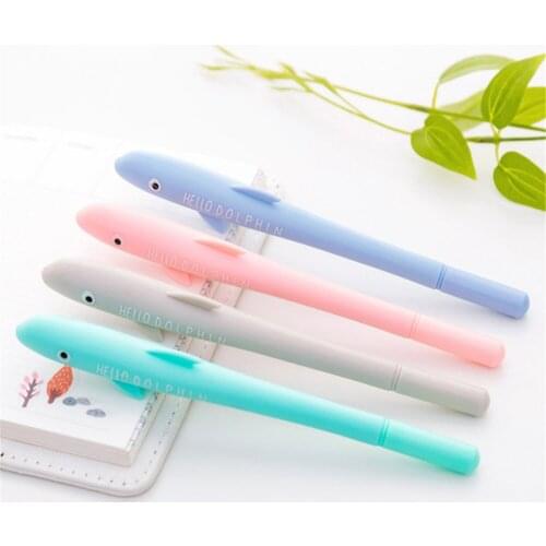 1pcs 0.38mm Kawaii Creative Dolphin Gel Pen Signature Pen School Office Stationery Supply Promotional Gifts For Kid Hot Sell