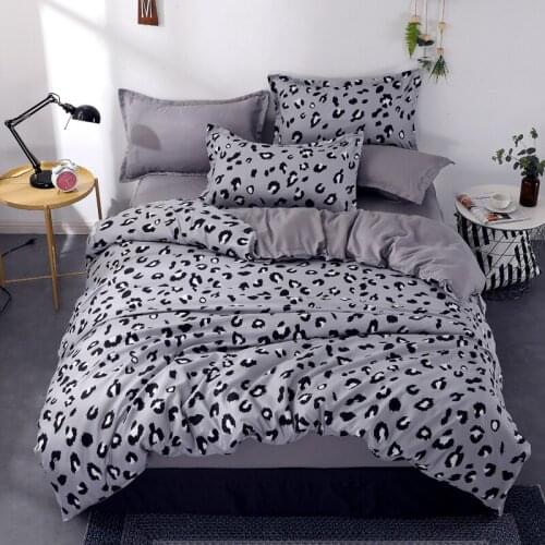 Leopard Printed Bedding Set Duvet Cover Flat Sheet Pillowcase Bedclothes Bed Sheet Quilt Covers Set Twin Queen Dropshipping