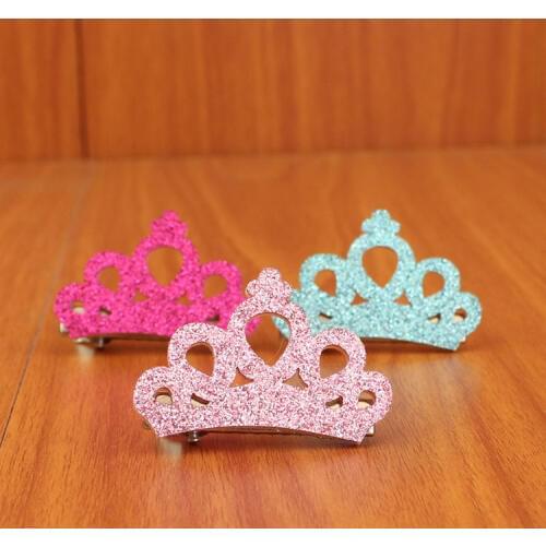 Pet dog Crown Princess glitter hairpin Dog headdress flowers band Teddy Yorkshire 50pcs