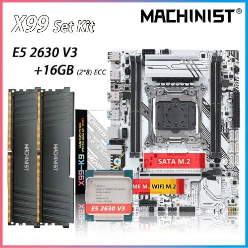 Machinist X99 Motherboard Set With Xeon E5 2630 V3 LGA 2011-3 CPU 2pcs X 8GB =16GB 2133MHz DDR4 Memory Four-channel X99-K9