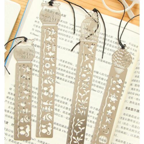 10cm Metal Straight Ruler Bookmark Hollow Ultra-thin Ruler Korea Children Stationery Office School Supplie