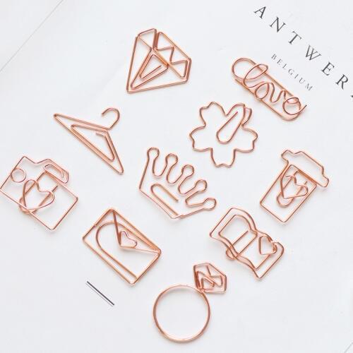 Kawaii Cute Heart Metal Classic Paper Clips Exquisite Mini Bookmark Clips Cartoon Stationery Gift Free Shipping