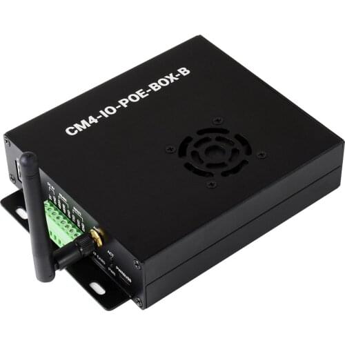 Waveshare PoE Mini-Computer (Type B) Based on Raspberry Pi Compute Module 4 (NOT Included), Metal Case, With Cooling Fan