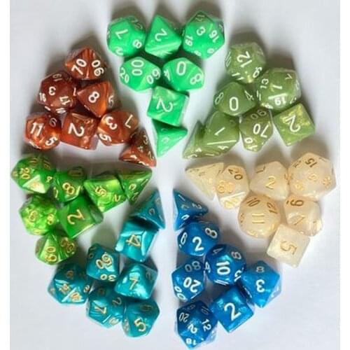 Multi-sided Dice 7pcs/set Dichromatic D4 D6 D8 D10 D12 D20 Polyhedral Dices Numbers Dials Desktop Table Board Game Dice DND