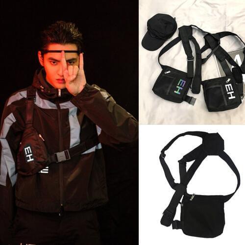 Reflective Letters Men Chest Rig Bag Small Tactical Chest Bags Hip-hop Vest Bag Outdoor Streetwear for Women Waist Pack Purse