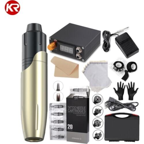 New Tattoo Pen Kit Rotary Machine Set Tattoo Machine Kit Liner And Shader Complete Tattoo Machine Permanent Makeup Kit