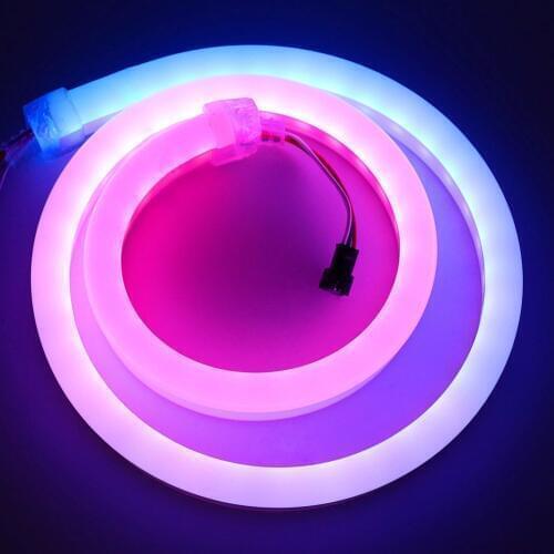 WS2812B WS2811 SK6812 RGB LED Neon Pixel Rope 60LEDs/M DC 5V/12V/24V Waterproof Neon Strip Light Silicon Flexible LED Neon Tape