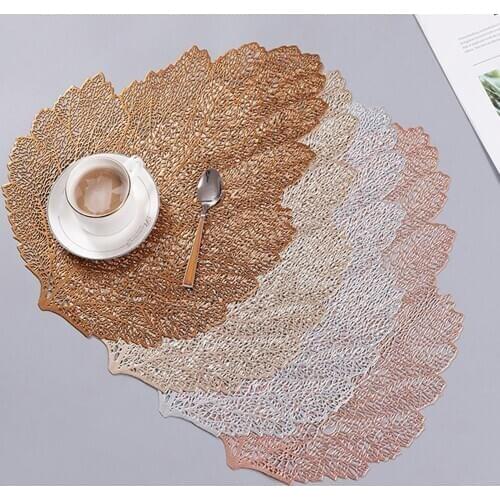 Leaf Shape Non-slip Coffee Tea Cup Coasters Pad Christmas Dinning Table Mat Decor Home Elegant Art placemat kitchen accessories