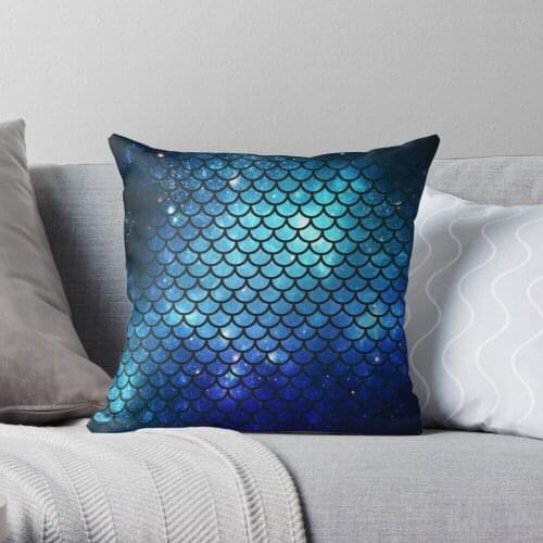 Mermaid Tail Throw Pillow Cushion Cover Polyester throw pillows case on sofa home living room car seat decor 45x45cm