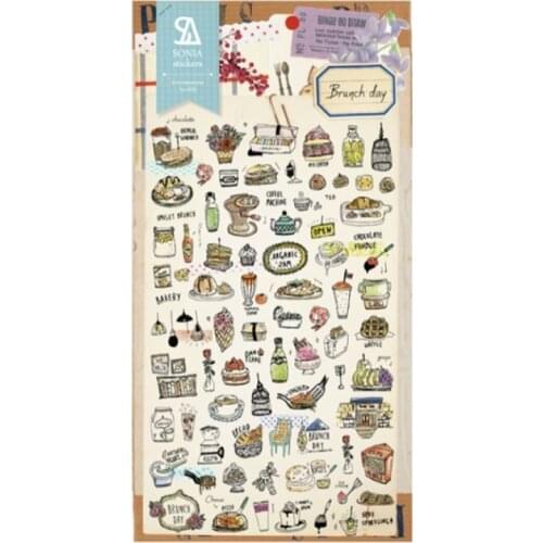 Origin Korea Sonia Scrapbooking High Quality Sticker Drinks And Foods Stationery DIY Household Supplies PVC Craft Decoration