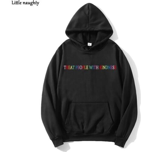 Treat People With Kindness fun Hoodies Sweatshirt vintage letter print Harry Styles Hoodie Streetwear Clothes Harajuku Women Top