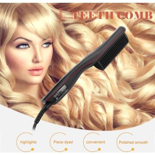Temperature Adjustment Salon Hair Styling Brush Tool Skillful Manufacture Superior Quality LED Display Hair Curly Comb