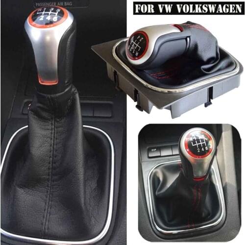 Manual 5 6 Speed Car Styling For Volkswagen Golf 5/6 MK5/6 Scirocco(2009) Octavia Car Gear Shift Knob Shifter Dust-Proof Cover