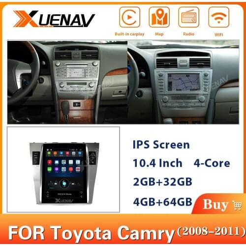 Android System Quad Core 10.4 Inch Vertical Screen Car Radio Multimedia Stereo Player GPS Navigation For-Toyota Camry 2008-2011
