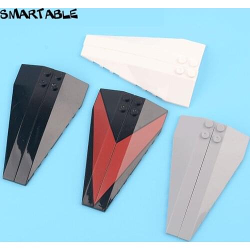 Smartable Wedge 10x3x1 Double Rounded Left+Right Building Blocks MOC Parts Toy Compatible Major Brands 50955+50956 6Pair/Lot