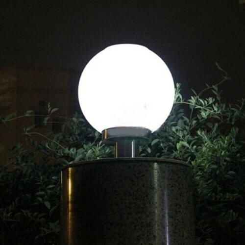 LED Solar Power Acrylic Round Ball Light Outdoor Wall Pillar Lamp Garden Backyard Lawn Decoration for Outdoor Lighting