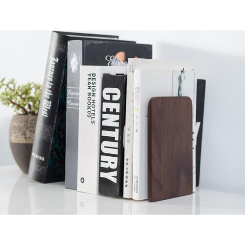 Solid beech wood book end natural wood walnut bookend home storage bookshelf decor bookstop natural wood crafts