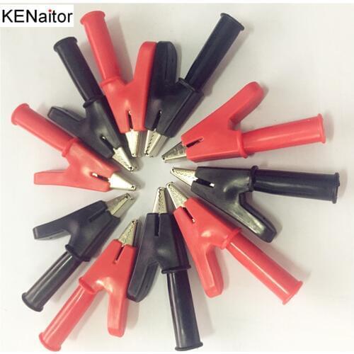 Alligator Clip crocodile electrical Clamp hot DIY 20PCS Metal 15A FOR Testing Probe Meter 55MM Black and red Plastic Boot