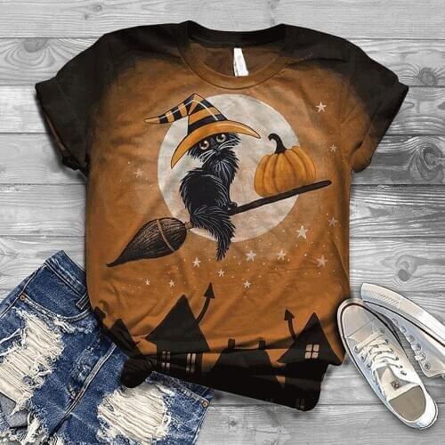 Harajuku Woman Tshirts Halloween Printed Womens T-shirt Short Sleeved Blouse With O-Neck Graphic Tee T Shirt For Women футболка