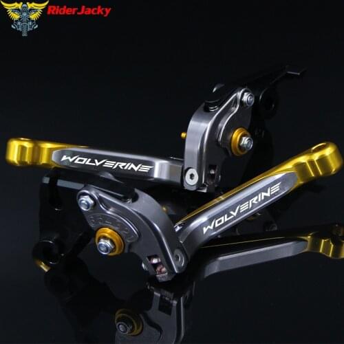 Gold Titanium For Yamaha Wolverine 350 2002-2005 2003 2004 CNC Folding Extendable Motorcycle Brake Clutch Levers