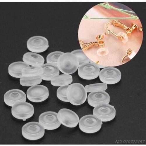 100Pcs 4 Size Earring Pad Silicone Comfort Earring Cushion for Clips on Earrings D07 20 Dropshipping