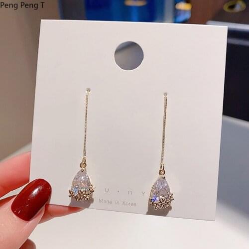 2021NEW French Drop Crystal Earrings High grade dinner temperament and versatile Earrings