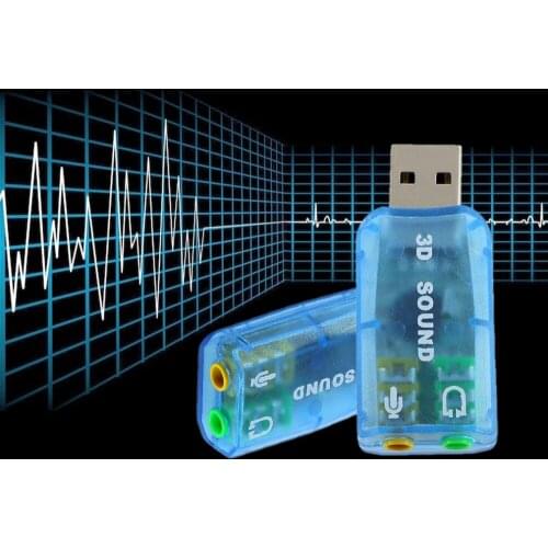 1 Pc 3D Audio Card Usb 1.1 Mic/Speaker Adapter Surround Sound 7.1 Ch Voor Laptop Notebook