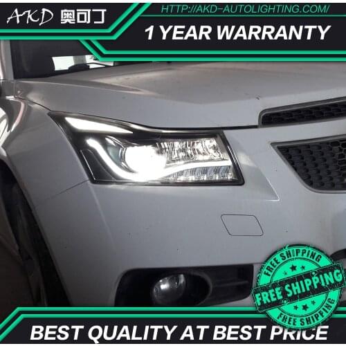 AKD tuning cars Headlight For Chevrolet Cruze 2009-2014 Headlights LED DRL Running lights Bi-Xenon Beam Fog lights angel eyes