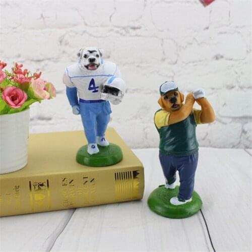 Sport Dog Home Decoration Accessories Baseball Golf Styling Resin Figurines Garden Kawaii Room Decor Car Ornaments For Interior