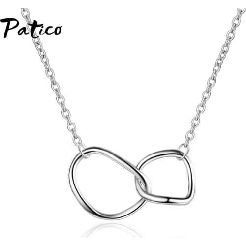 Authentic 925 Sterling Silver Irregular Round Circle Knotted Pendant Necklace for Women Silver Trendy Jewelry Lover Gift