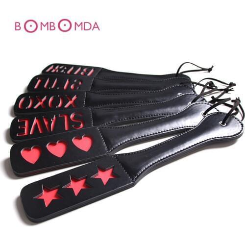 BDSM Bondage Adult Game 6 Type Erotic Two Layers Leather Spanking Paddle Flirting Sex Toy Slave Flog Spank Beat Sex Whip Paddles