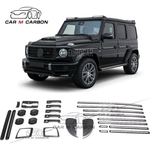 2019 G class w464 G500 G63 carbon fiber decoration parts for w464 g63 g500 carbon molding trims mirror cover lights base set