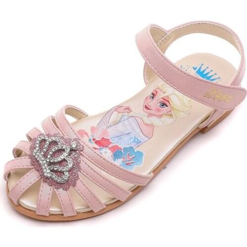 Disney childrens shoes girls sandals summer new baby sandals soft bottom non-slip elsa little girls princess shoes