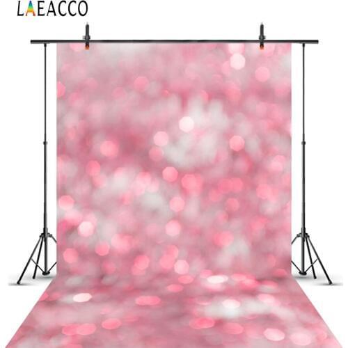 Laeacco Pink Glittering Bokeh Portrait Newborn Baby Photography Backgrounds Customized Photographic Backdrops For Photo Studio