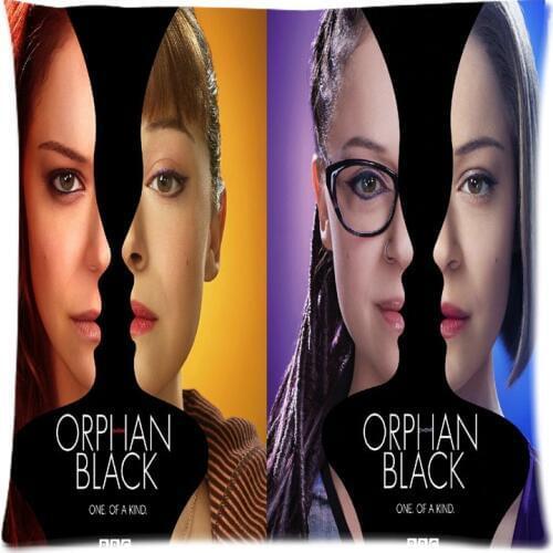 Orphan Black Background Two Side Printed Cotton Linen Throw Pillow Case&Square Decorative Cushion Cover 17.7"X17.7"