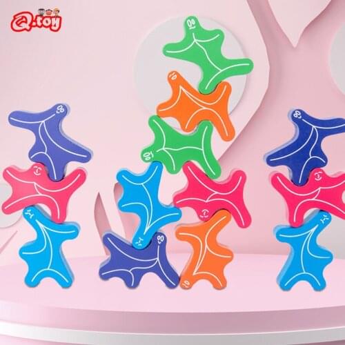 Balance toy wooden balancing gift Children Montessori Wooden Balance Blocks Educational Stacking block for Hallowmas