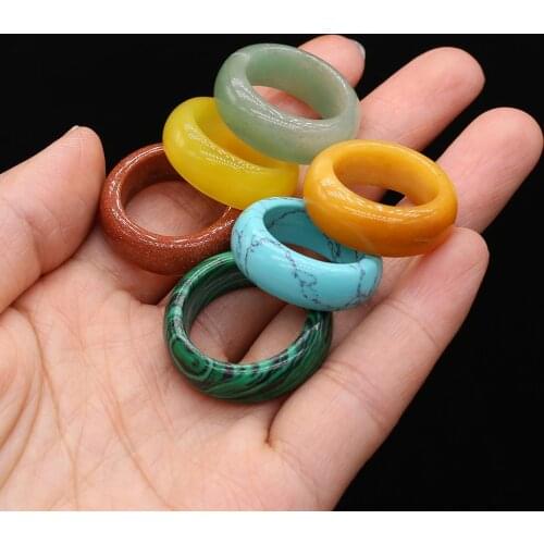 2020 Natural stone rings charm jewelry a diversity of stones two kinds of models trendy gift for women or girlfriend 8mm width