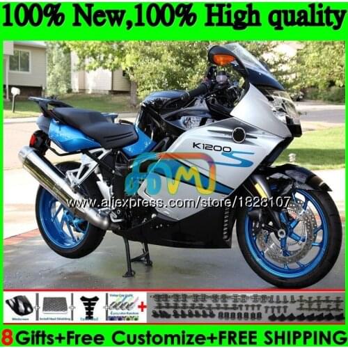 Body For NEW K1200 K 1200 S K1200S Silvery blue 05 06 07 08 09 10 69BS.12 K-1200S K 1200S 2005 2006 2007 2008 2009 2010 Fairing