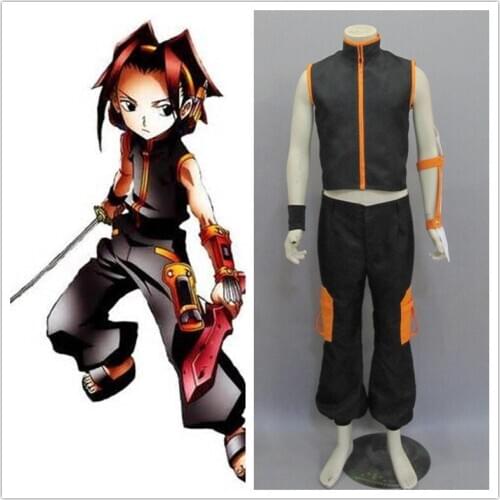 Can be tailored Anime Shaman King Cosplay Man Woman Halloween CosYoh Asakura Cosplay Costume Top+pants+wristband