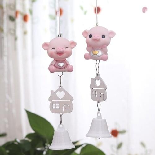 CUTE PIG TREASURE CARTOON WIND CHIME PENDANT DOOR DECORATION CREATIVE JAPANESE GIRL BEDROOM PENDANT PIG YEAR BIRTHDAY GIFT CRAFT