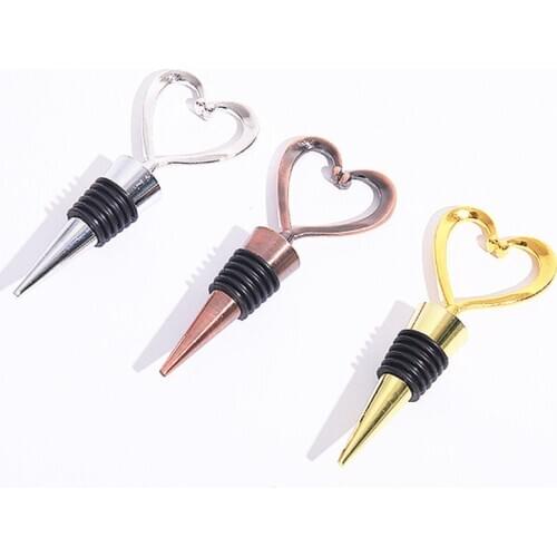 Reusable Wine Bottle Stopper New Heart Shaped Design Stainless Steel Wine Stoppers High Quality Fashion Wine Stopper