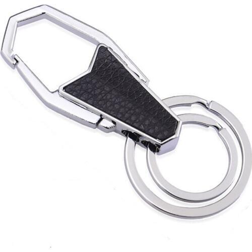 ISINYEE Fashion Trendy Genuine Leather Key Chains For Man Women Car Bags Silver Key Ring Keychain Men Jewelry Accessories Gifts